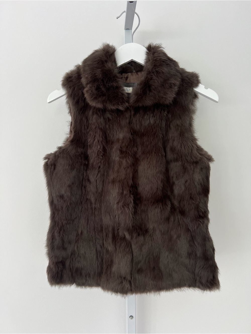 AQUA BROWN FUR VEST SIZE SMALL